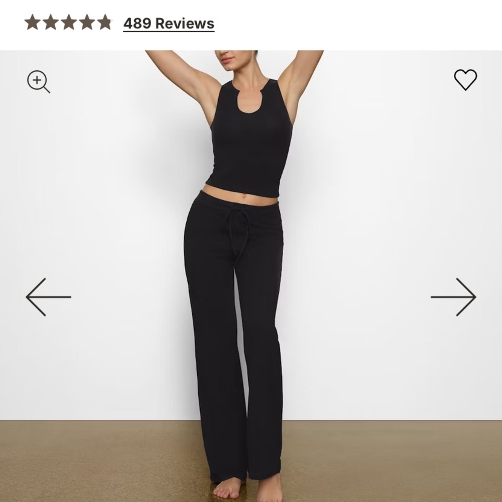 SKIMS Women's Black Straight Leg Pants